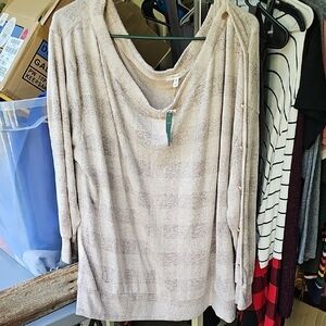 Maurices Cream Crew Neck Sweater Soft Cotton Blend